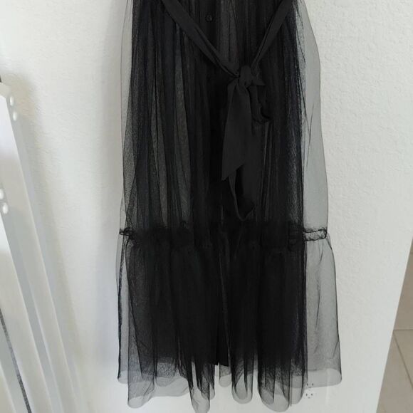 Lillys Top Womens Large Kloset Button Up Tulle Black - Picture 3 of 10